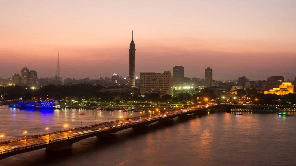 Cairo skyline and Nile River at sunset during an Egypt honeymoon itinerary